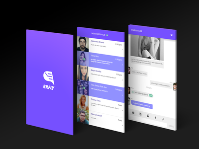 Brfly Chat App [mobile] chat dailyui illustrator ui ux interface messenger mobile prototyping screen