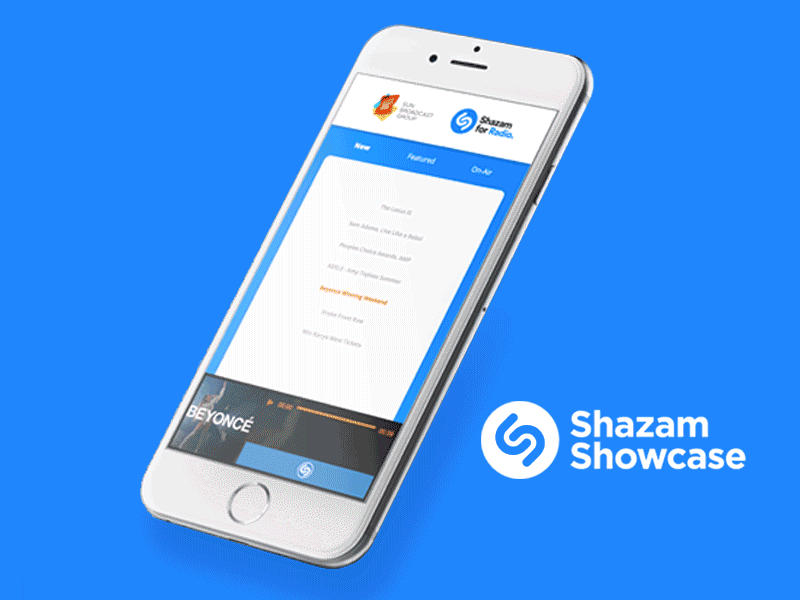Showcase app interface ios shazam ui ux web webapp