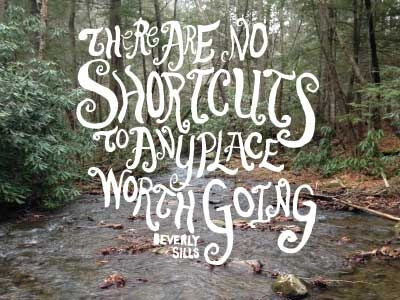 Beverly Sills Quote glisten and grace handlettering