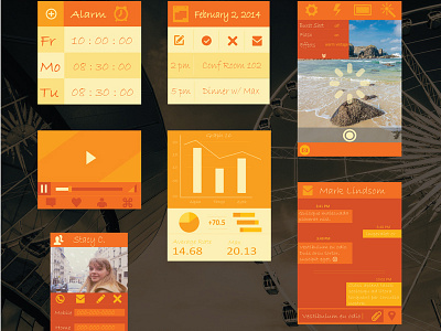 "Orange Marmalade" Flat Mobile UI Design