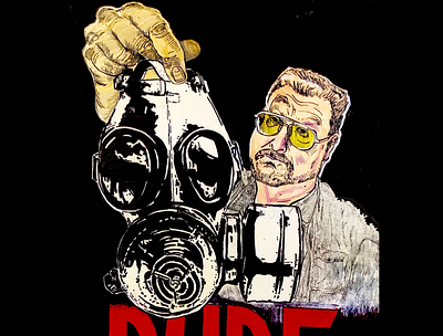 DUDE WEAR A MASK humor illustration mask painting poster