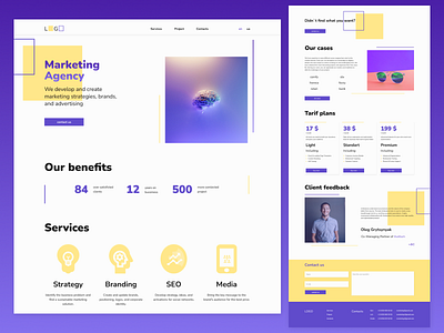 Marketing agency agency branding figma landing landing page logo main page marketing marketing agency minimalism smm ui ux