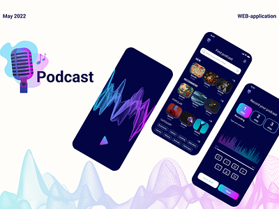Podcast WEB App app audio logo microphone mixtape podcast recording ux web