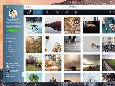 Instagram Design Concept for Mac OS X .