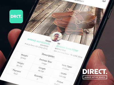 Direct ™ Mobile App android cargo delivery direct dubai ios iphone kuwait me ui ux