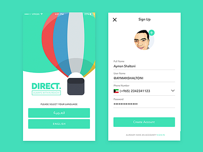 Direct ™ Mobile App android cargo delivery direct dubai ios iphone kuwait me ui ux