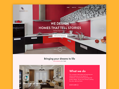 Interior Design company website company website design home page interior design landing page services ui