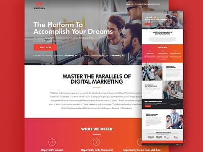 Landing Page apply now course design digital marketing home page landing page layout learning platform send your application ui ux
