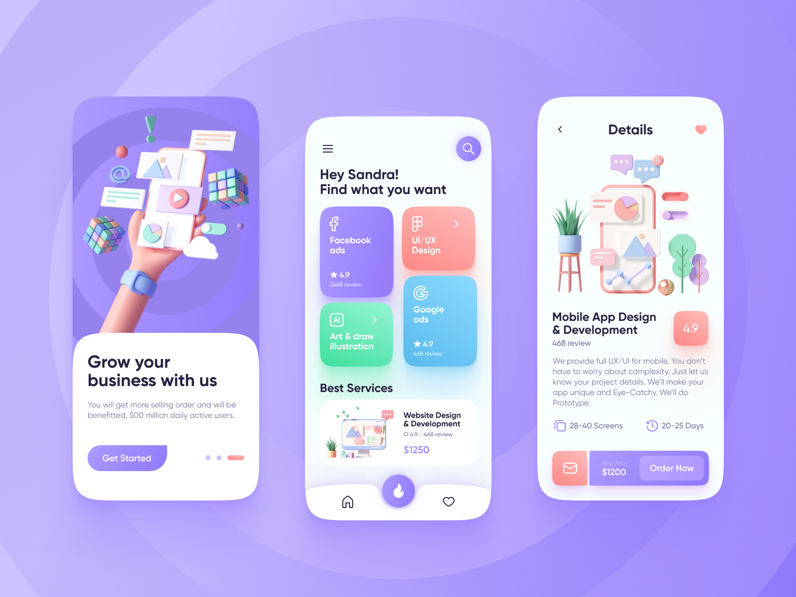 Digital Agency App Design by Lasha Muradashvili on Dribbble