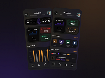 Healthy App Design analytics app appui design fitnessapp healthyapp mobileappuii stepstracker ui uiux ux
