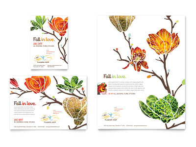 Florist Flyer & Advertisement Templates ad design advertisement floral design florist flyer flyer design flyer template indesign template layout print design stocklayouts template