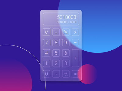 Calculator — Glassmorphism 004 100daysofui calculator dailyui dailyui004 design figma glassmorphism ui