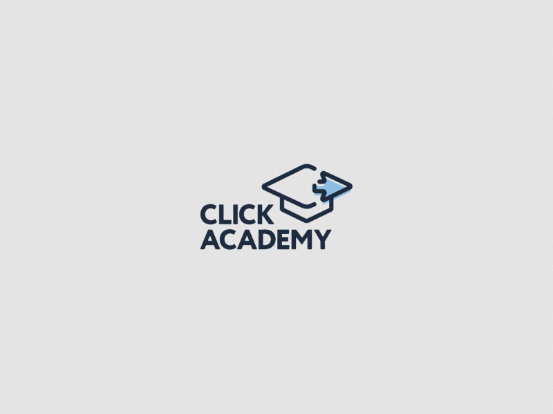 Click Academy Logo academy cursor flat logo minimal modern school
