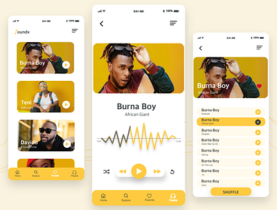 Soundx1 Music Player App app design minimal ui ux