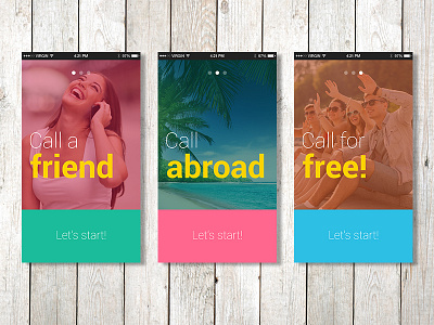 Welcome Screens Concept app registration summer vacation welcome screens