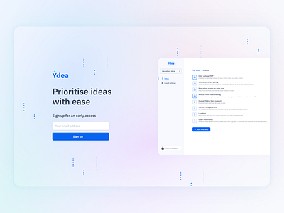 Ydea landing page