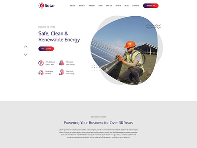 eSolar - Theme design 2021 illustration photoshop solar solar energy theme uiux web design wind power