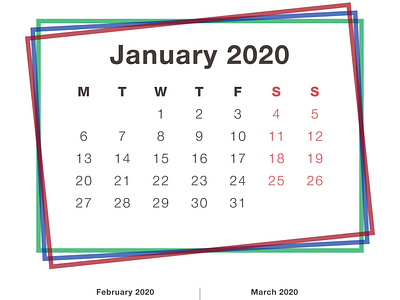 Calendar January 2020