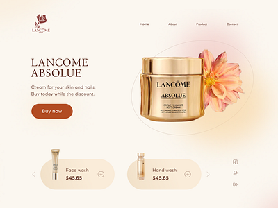 LANCOME Cosmetic care cosmetic cream design lancome make up primer skin ux web design кожа косметика крем макияж мейкап уход