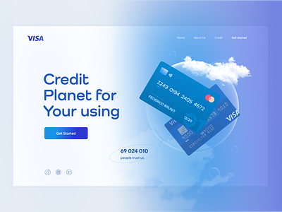 Credit Card VISA bank banks bubble card cloud credit credit card design finance sky ui visa web design