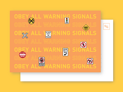 Rail Safety Postcard - 4 of 4 design flat icon minimal postcard public transportation rail railroad safety train