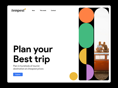 Tempest travel website minimal ui ux