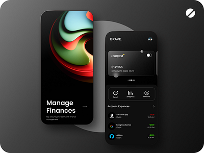 Banking mobile app dark ui ux