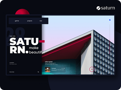 Minimal Architecture website concept architecture beautidul branding clean dark design hero landing look main minimal page saturn ui ux web web ui website