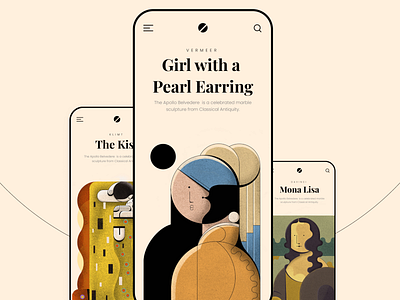 Illustration Museum app showcase ui