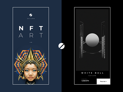 Saturn NFT art mobile app ui design app app ui art beautidul branding dark design digital digital art illustration market minimal mobile mobile app mobile ui nft place shop ui ux