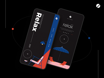 Relax expo website app design app app ui beautidul branding cta dark design expo illustration minimal mobile mobile ui place saturn ui ux website