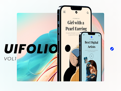 UIFOLIO vol 1 amazing app appui beautidul branding clean dark design illustration logo minimal mobile mobileui new portfolio ui uifolio ux web website