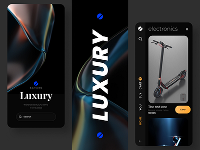 Luxury e commerce store app app ui beand beautidul branding dark design ecommerce expencive illustration logo luxury minimal mobile mobile ui new store ui ux vector