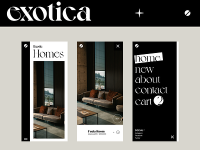 Exotic home mobile app UI UX