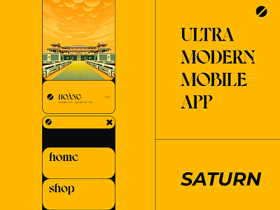 Ultra modern mobile app animation app app ui beautidul branding dark design graphic design illustration logo minimal mobile mobile ui modern saturn temple ui ux vector vietnam