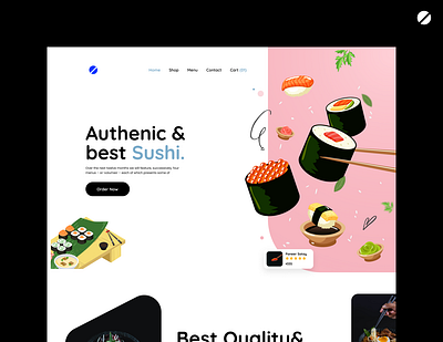 Sushi website design beautidul branding dark design food illustration japanese logo minimal new store sushi ui ux vector website
