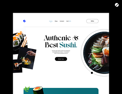 Sushi website design beautidul branding cute dark design food illustration japanese logo minimal saturn sushi ui ux vector website