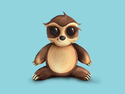Chami animal blue cute illustration sloth