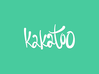 Kakatoo Script cockatoo green handwritten kakatoo letters logo wordmark