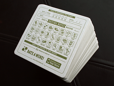 Wine bar coasters for Rate A Wine! app bar coaster green icons print rate a wine! wine