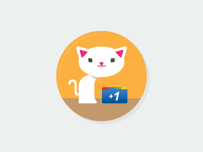 Cat pin/button for Google's "+1" button