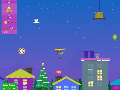 Santa Tracker 2014: Glider Game game design google illustration santa tracker upperquad