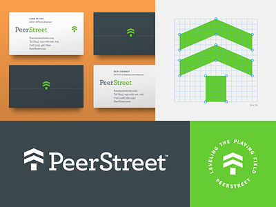 PeerStreet logo, seal and business cards business cards grid icon identity logo seal symbol