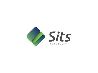 Sits blue brand branding degrade gradient green logo technology