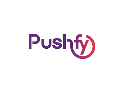 Pushfy agency branding degrade gradient logo marketing midia purple red startup technology