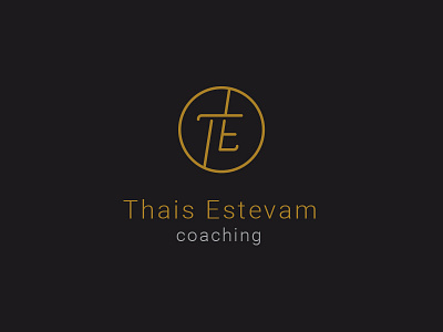 Thais Estevam brand circle coaching gold lines logo minimalism modern monogram shield te trend