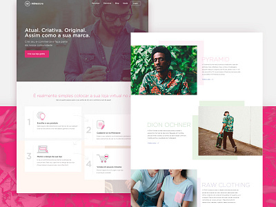 Minestore concept handmade hipster pink shop software system technology