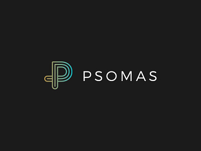 Psomas Logo agency brand degrade design energy inovation logo p studio technology ui ux