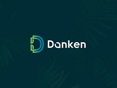 Danken Logo blue brand degrade environmental gradiente green leaf logo sustainability