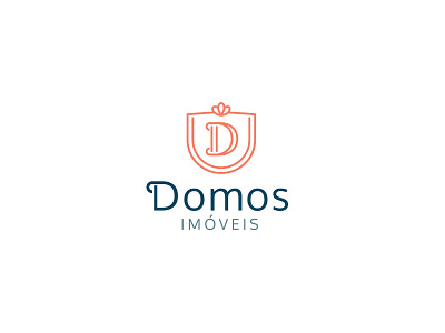 Logo Domos brand concept d lines logo minimalism real estate shield